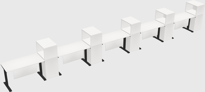 Single motor electric desk w/cabinet