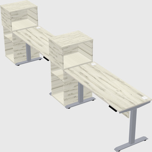 Single motor electric desk w/cabinet