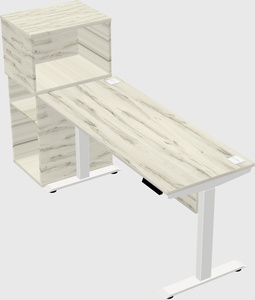 Single motor electric desk w/cabinet