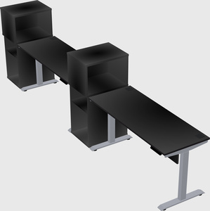 Single motor electric desk w/cabinet