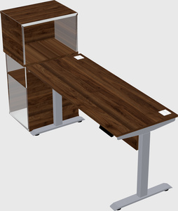 Single motor electric desk w/cabinet