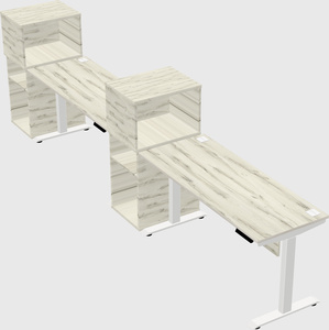 Single motor electric desk w/cabinet