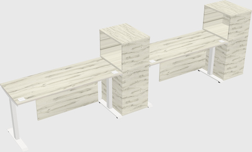 Single motor electric desk w/cabinet