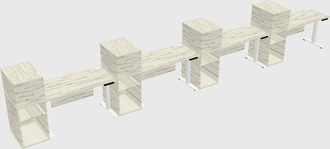 Single motor electric desk w/cabinet