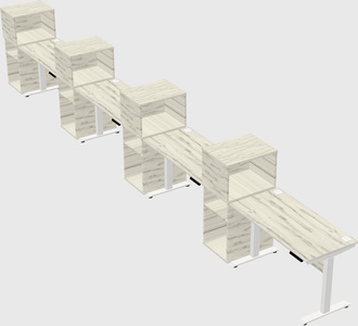 Single motor electric desk w/cabinet