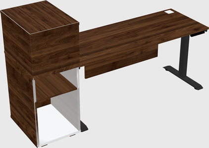 Single motor electric desk w/cabinet