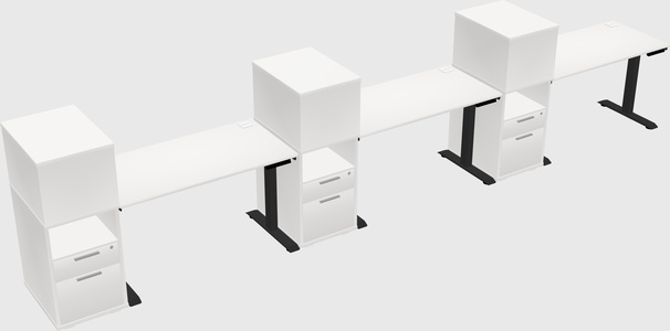Single motor electric desk w/cabinet