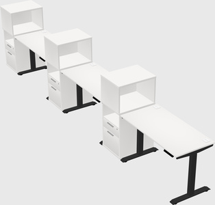Single motor electric desk w/cabinet