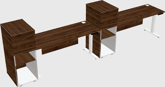 Single motor electric desk w/cabinet
