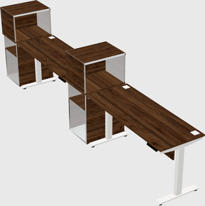 Single motor electric desk w/cabinet