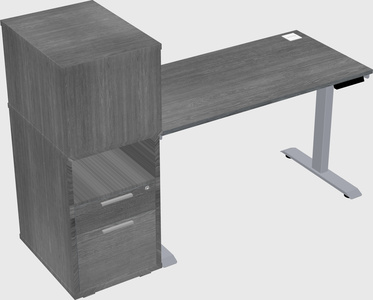 Single motor electric desk w/cabinet