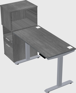 Single motor electric desk w/cabinet