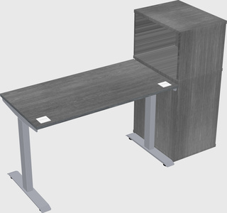 Single motor electric desk w/cabinet