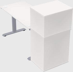 Single motor electric desk w/cabinet