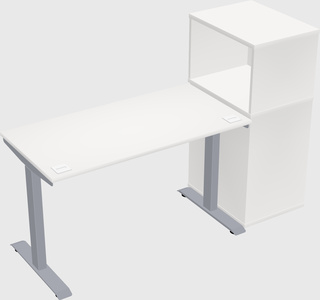 Single motor electric desk w/cabinet