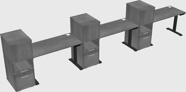 Single motor electric desk w/cabinet
