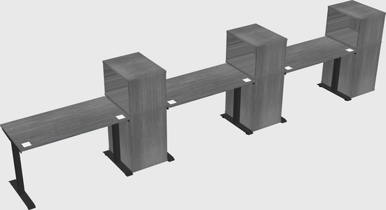 Single motor electric desk w/cabinet