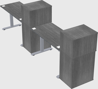 Single motor electric desk w/cabinet