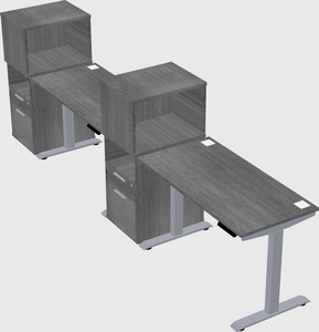 Single motor electric desk w/cabinet