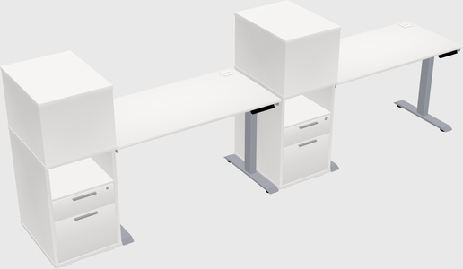 Single motor electric desk w/cabinet