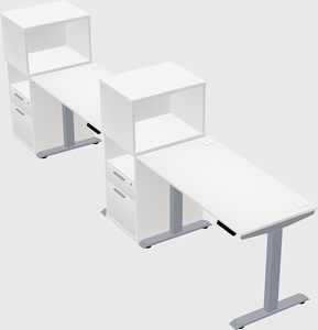 Single motor electric desk w/cabinet