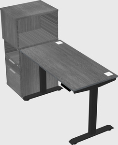 Single motor electric desk w/cabinet