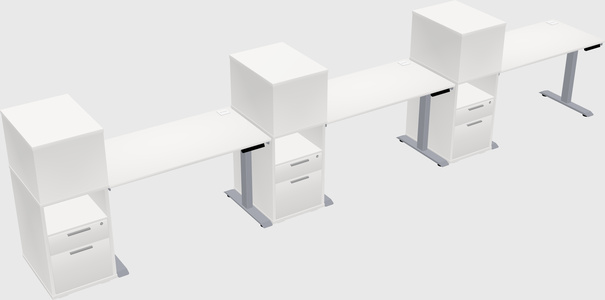 Single motor electric desk w/cabinet