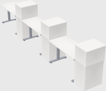 Single motor electric desk w/cabinet