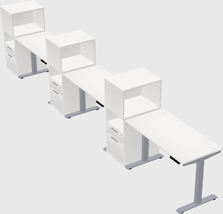 Single motor electric desk w/cabinet