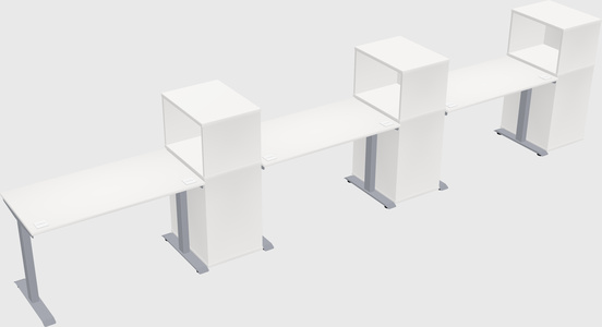 Single motor electric desk w/cabinet