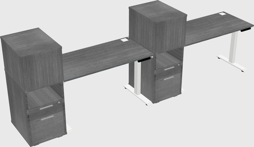 Single Motor Electric Desk W/cabinet
