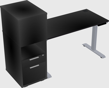 Single motor electric desk w/cabinet