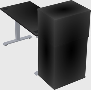 Single motor electric desk w/cabinet
