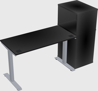 Single motor electric desk w/cabinet