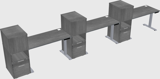 Single motor electric desk w/cabinet