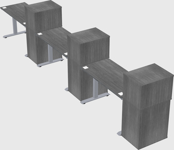 Single motor electric desk w/cabinet