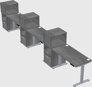 Single motor electric desk w/cabinet