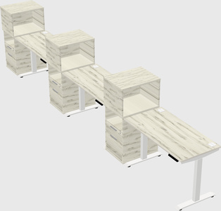 Single motor electric desk w/cabinet