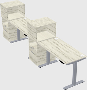 Single motor electric desk w/cabinet