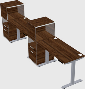 Single motor electric desk w/cabinet