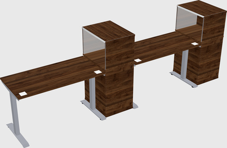 Single motor electric desk w/cabinet
