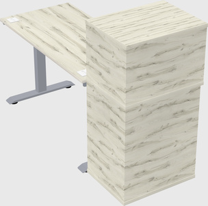 Single motor electric desk w/cabinet