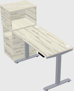 Single motor electric desk w/cabinet