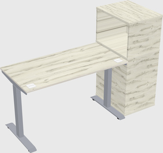 Single motor electric desk w/cabinet