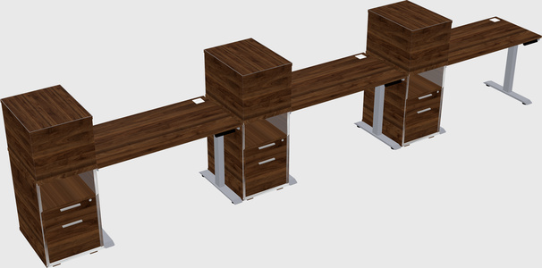 Single motor electric desk w/cabinet