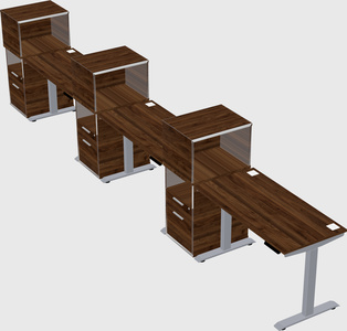 Single motor electric desk w/cabinet