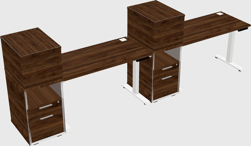 Single Motor Electric Desk W/cabinet