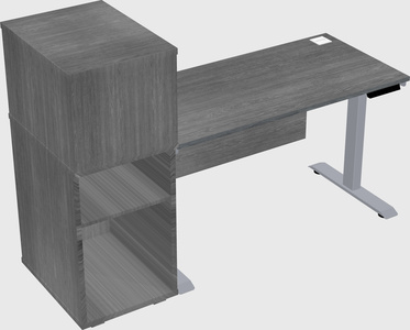 Single motor electric desk w/cabinet