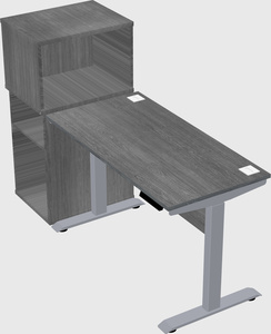 Single motor electric desk w/cabinet
