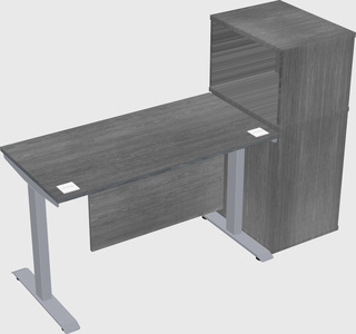 Single motor electric desk w/cabinet